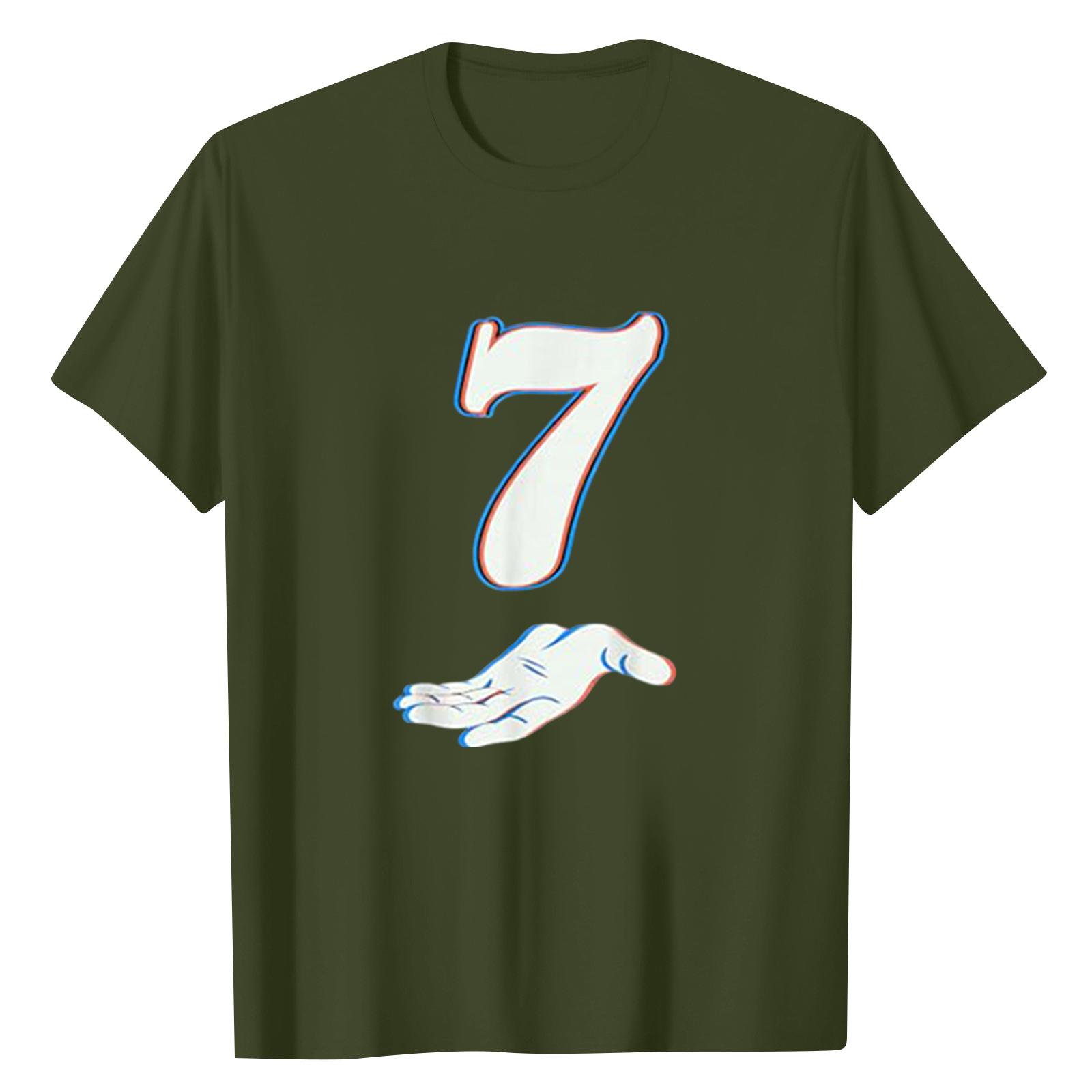 

Женский повседневный топ с цифровым принтом, круглым вырезом и короткими рукавами L