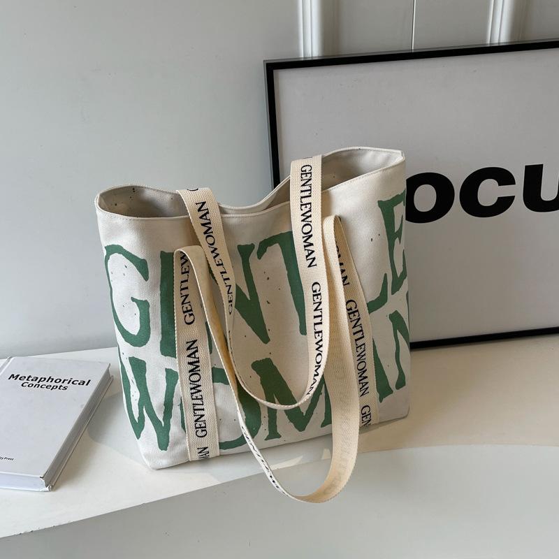 Tote Mommy Canvas Tasche Neuer Alphabet-Druck Einfache Umhängetasche Trendig