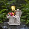 Solar Angel Ornaments, Resin Outdoor Decorative LED Lights, Warm Glow Ornament for Courtyards Gardens Landscaping