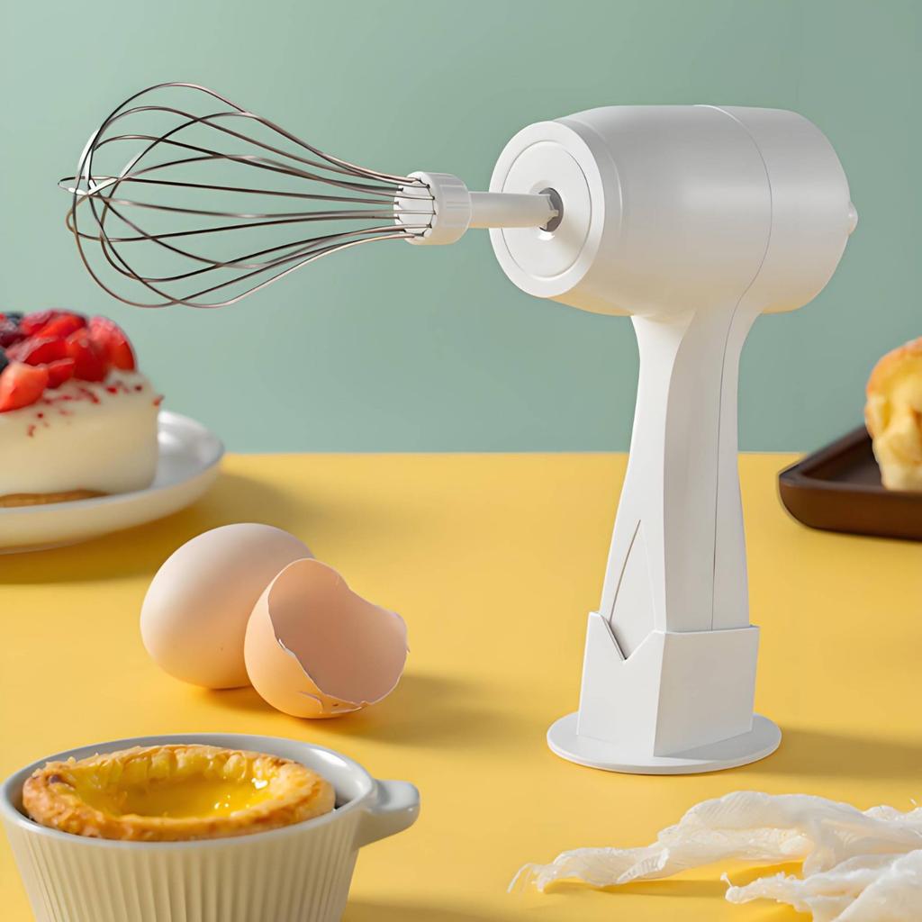 Electric Egg Whisk Whisk Portable Mini Electric Mixer Stand Base Mixer Type-C Charging Handheld Egg Whisk Beater 3-Speed Control