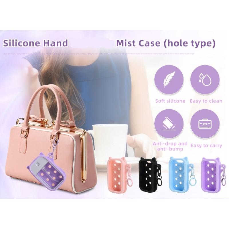 Universal Silicone Sleeve for Power Mist & Glow Mist Bottles Quick Install with Portable Hook Design Easy To Carry