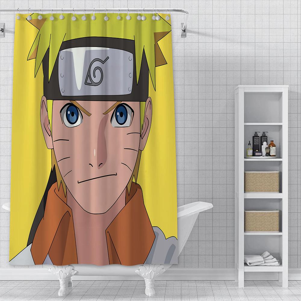 Hot Japan Anime N-NarutoS Shower Curtain Waterproof Polyester Fabric Paint Bath Curtains Home Bathroom Decor Curtain With Hook