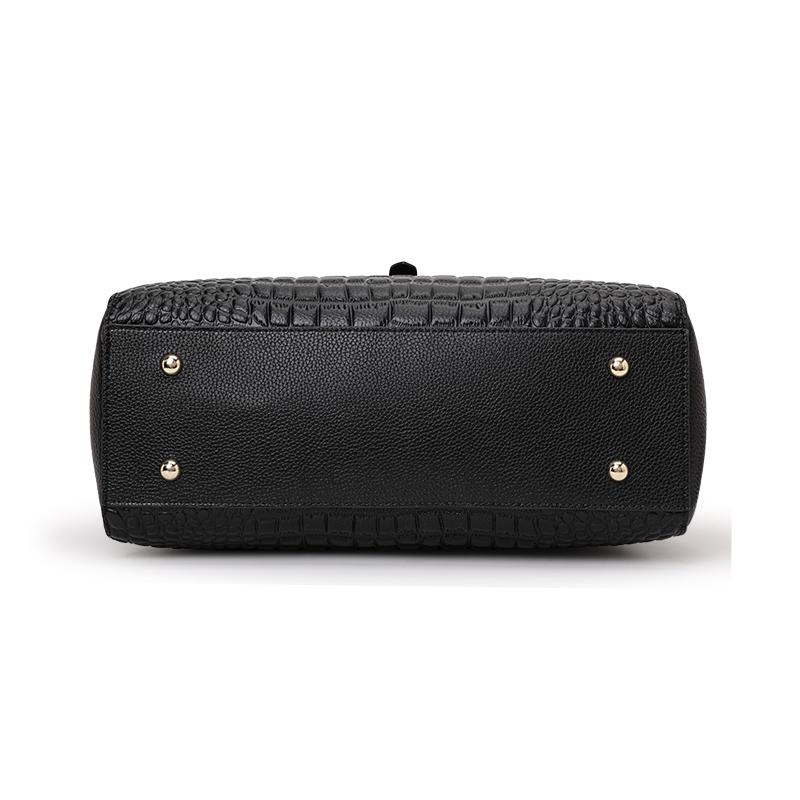 Aidrani Genuine Leather Women's Handbag, Fashion Crocodile Pattern Design, High-end Luxury Cowhide Bag Large Capacity