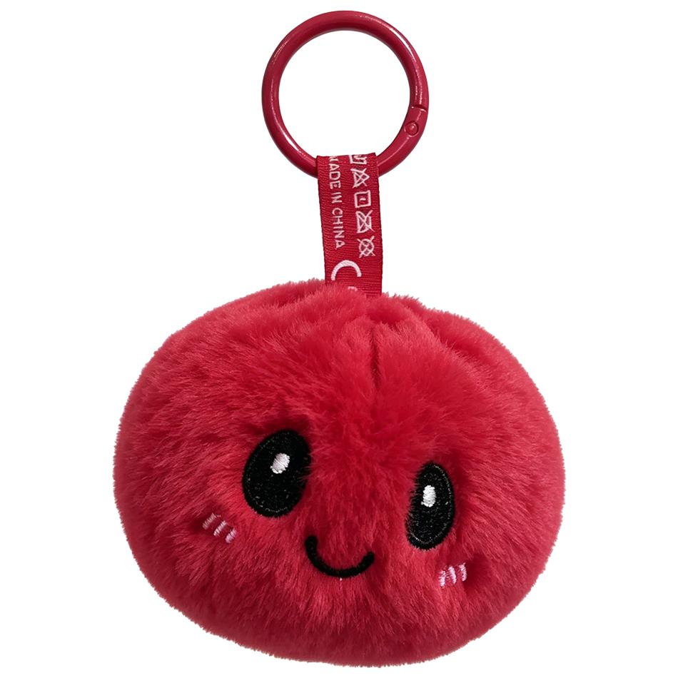 2 Stück Süßer Teigtaschen Schlüsselanhänger Ring Flauschiger Fell Pompon Teigtaschen Anhänger Schlüsselanhänger Tasche Auto Schlüssel Anhänger Geschenk für Mädchen