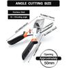 45° - 135° angle cutting scissors, quarter-circle cutting tool, used for cutting PVC, PPR, PE pipes, cork, including 10 spare blades