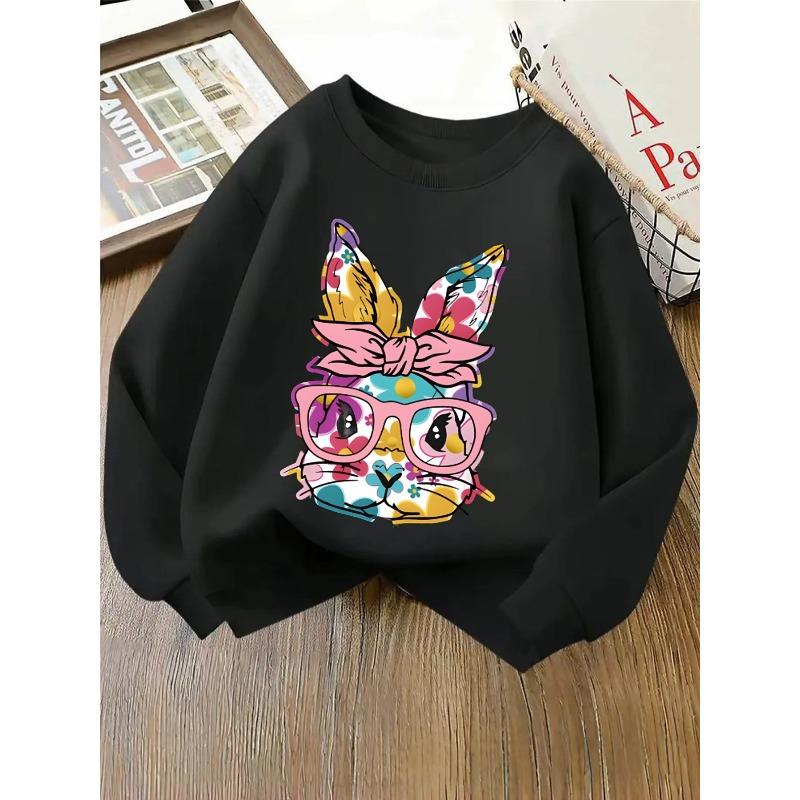 European Sizes Kids' Round-Neck Hoodie | Floral Pattern with Bright Colors, , Sportswear and Casual Wear, Soft and Comfortable, Playful Design