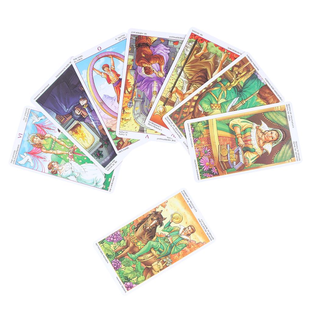 Wheel of Year Tarot Cards Hologram Paper Divination Playing Cards Entertainment Board Game