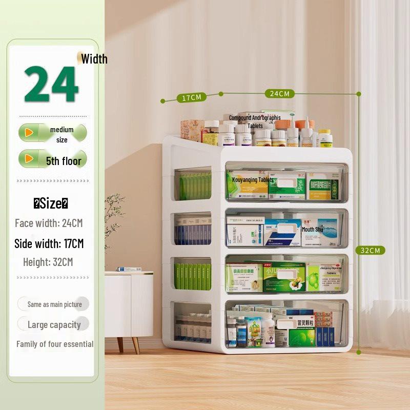 Large Capacity Family Medicine Storage Organizer Drawer Type Cabinet