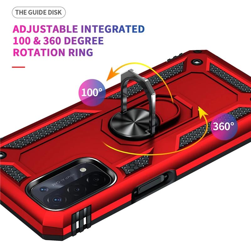 Armor Shockproof Ring Stand Case For  OPPO Realme C21Y C21 C25Y A54 A74 A94 A53 A53S A32 A93 A55 A36 A76 A9 A52 A72 4G 5G Silicone Hard Back Cover