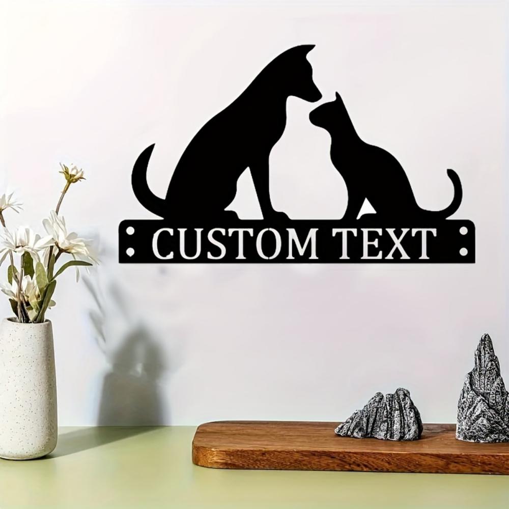 Vintage Metal Dog Wall Art Personalized Name Gift