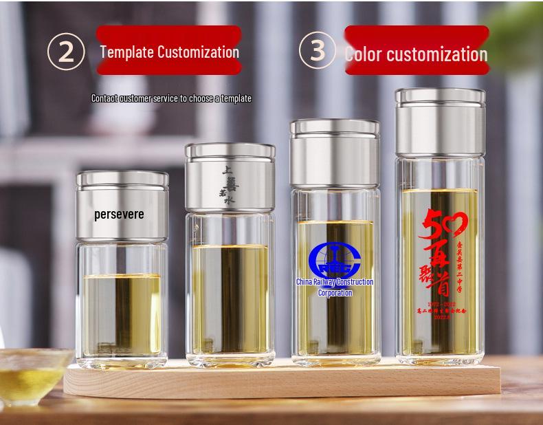 Mini Teacup with Double Layer Insulation and Tea-Water Separation – Portable Travel Glass