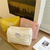 Flower Pattern Women Makeup Bag Cosmetic Bags Quilted Cotton Soft Makeup Case Pouch Zipper Large Travel Wash Pouch