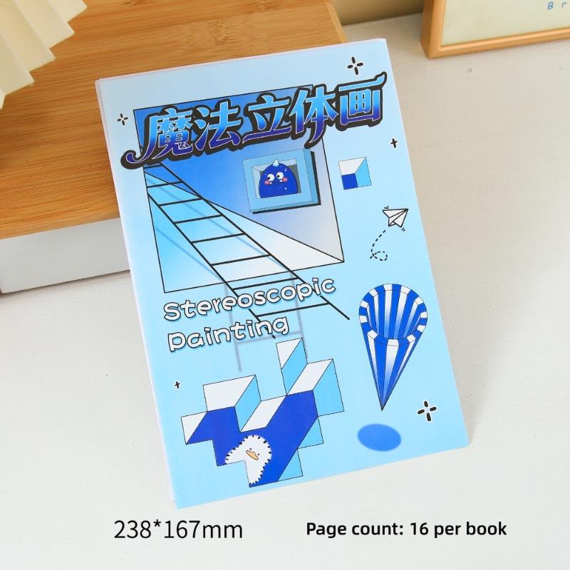 Magic 3D Stereo Art Sketch Pad 1/3Pcs Fun Educational Doodle Sketchbook for Kids Interactive Parent-Child Art Activity Time