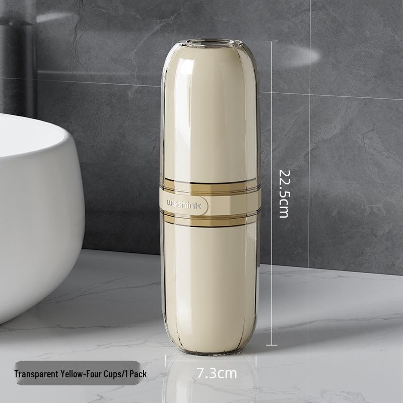 Convenient Travel Toothbrush & Mouthwash Cup Set with Storage - Essential for Easy Toiletry Organization