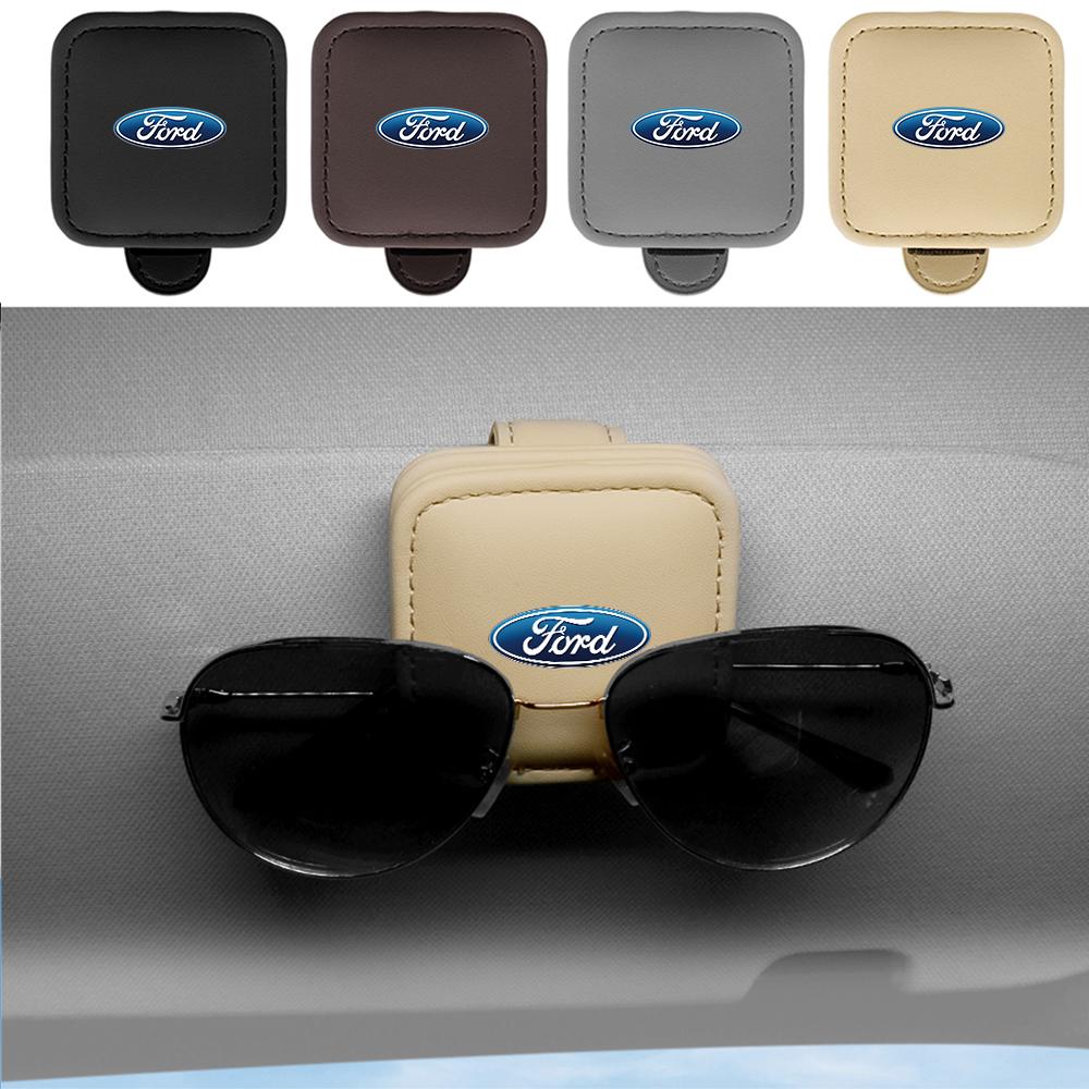 ENNG2 1PCS Car Glasses Clip Sun Visor Logo Accessories for Ford STRACING Focus Fiesta Mondeo Fusion Shelby Edge Kuga Ecosport Mustang
