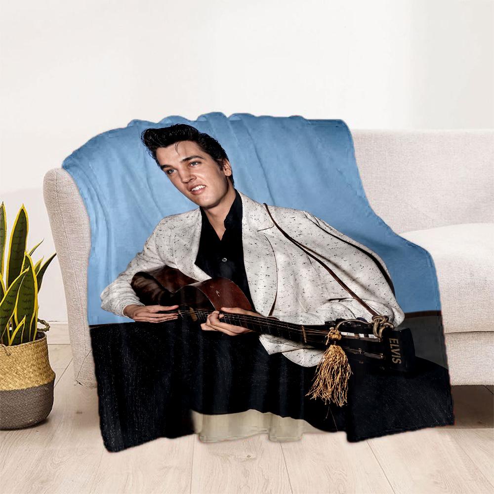 Rock Roll Legend Elvis Presley Blanket Soft Warm Cozy Suitable for Bed Picnics Chair Four Seasons Multipurpose Modern Style