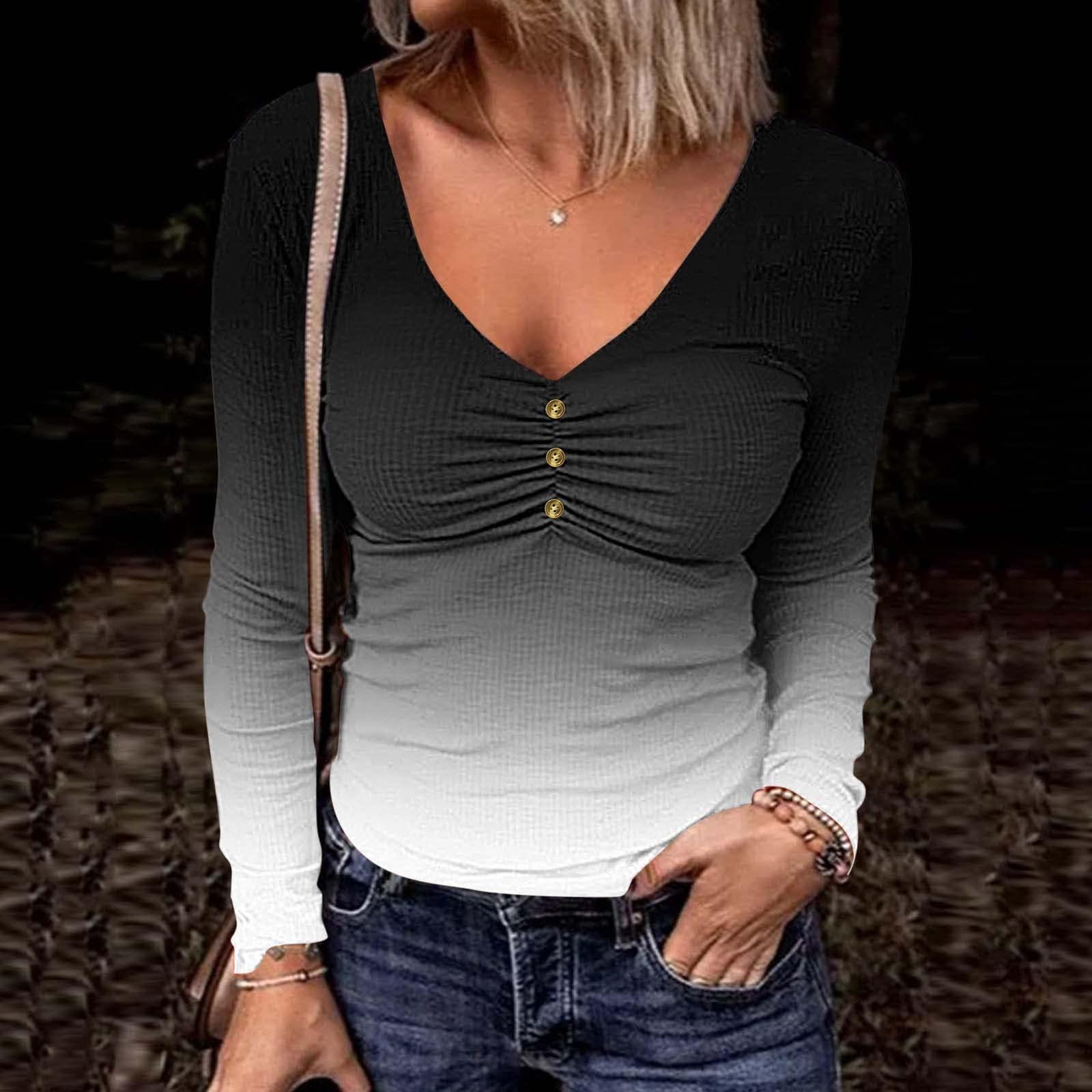 

Модные женские топы, повседневные туники с v-образным вырезом, полосатый пуловер на пуговицах, толстовка, повседневная футболка, топ XL белый