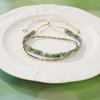 Bohemian Stacked Tila Bracelet Men's and Women's Retro Blue-Green Beaded Gold Chain Bracelet
