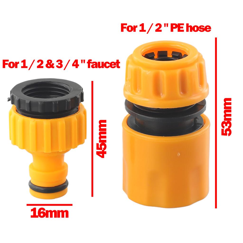 10pcs Hose Faucet Quick Connector 3/4 & 1/2 Inch Graden Hose Water Tap Threaded Connector Faucet Adapter For Garden Irrigation