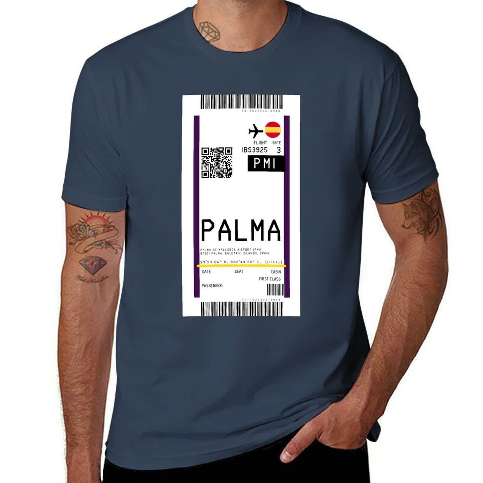 Palma de Mallorca International Airport (PMI) Boarding Pass rickrolled T-Shirt t shirts for man cotton soft T-Shirt S