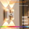 Rgb Gradient Motion Sensor Night Light Rechargeable Wall Sunset Lamp Spotlight Magnetic Ambient Light For Bedroom Hallway Stairs