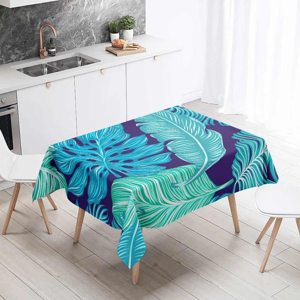 Psychedelic Colorful Leaf Tablecloth Rectangle  Wedding Party Decoration Restaurant Table Kitchen Home Decor