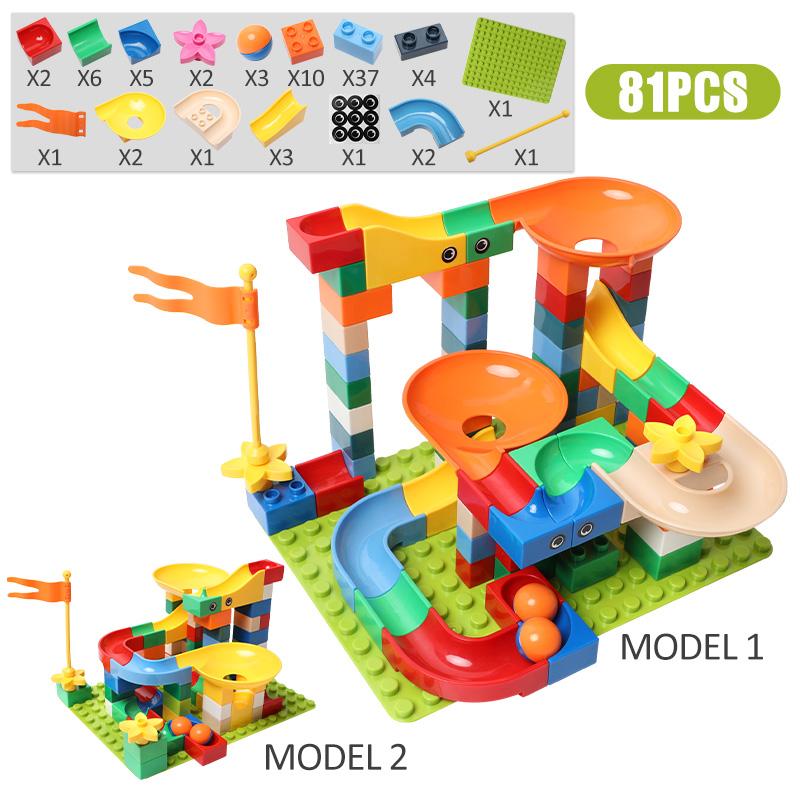 83-332PCS Mramorové závody Běh Cihly Velké Stavební Bloky Trychtýř Skluzavky Bloky DIY Cihly Hračky pro děti Dívky