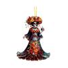 Halloween Car Pendant Skeleton Bride Rearview Mirror Ornament Car Interior Decor Gothic Style Auto Accessories