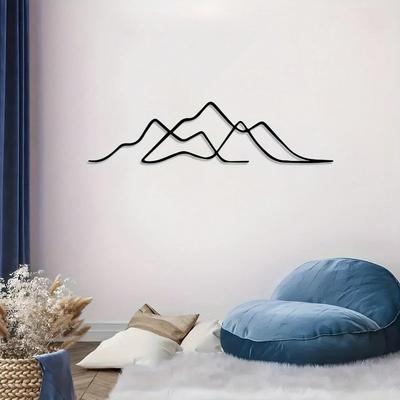 Berg Kunst Muursculptuur Poedergecoat Metaal Decor voor Kantoor Huis Cadeau
