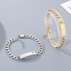 Trendy Engravable ID Curb Chain Bracelet for Men Women Stainless Steel Adjustable Wristband Jewelry Ideal for Personalized Gifts