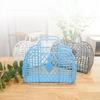 Foldable Plastic Supermarket Tote Basket - Hollow Design for Shopping, Fruits, Toys, and More.