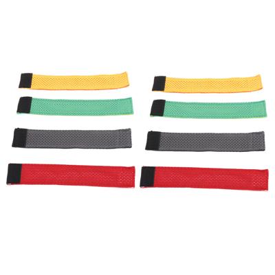 8 PCS Soccer Sleeve Strap with Hook and Loop Fasteners Reusable Breathable Soccer Sleeve Fixing Ties for Shirts Red