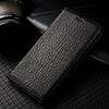 Genuine Leather Phone Case for Samsung Galaxy S21 S22 S23 S24 S25 Edge Plus Ultra FE Crocodile Back Pattern of Flip Cover Case