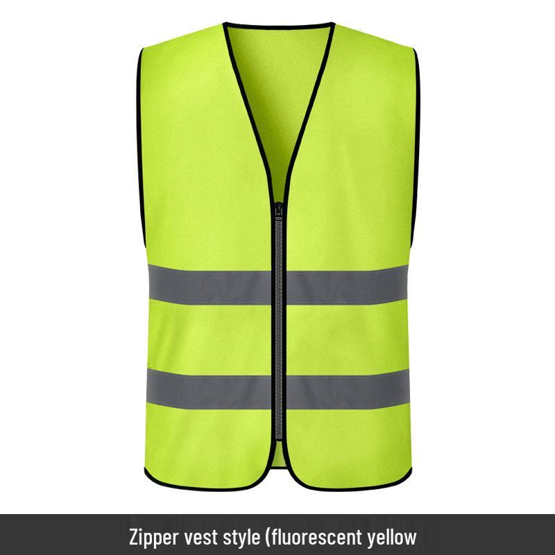 Reflective Yellow Safety Vest: Breathable Fluorescent Gear for Construction, Cycling, and Road Safety
