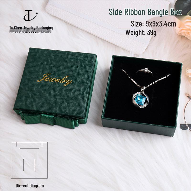 Dárková krabička na šperky pro prsteny, přívěsky, náhrdelníky, náušnice s mašlí