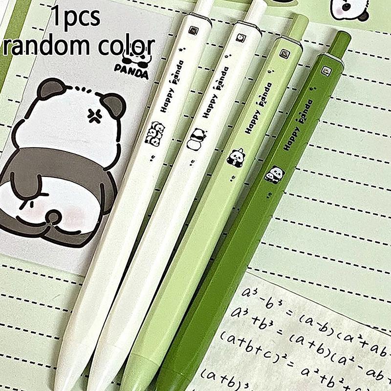 1/4Pcs Creative Cute Cartoon Panda Gradient Color Gel Pen Kawaii Student Stationery 0.5Mm Black Ink Pen School Office Supplies