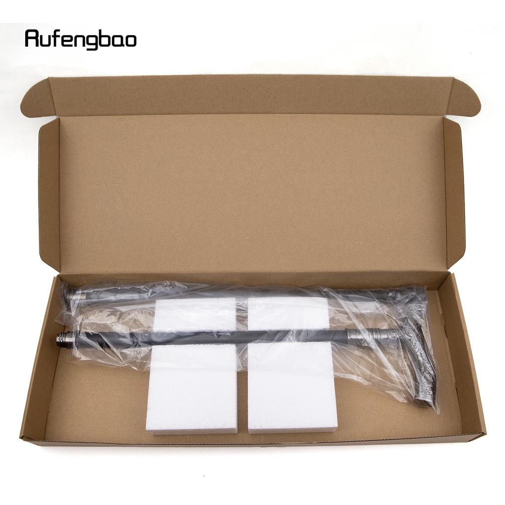 Silver Roaring Bear Head Flower Totem Relief Walking Cane Fashion Walking Stick Gentleman Crosier Knob Walking Stick 93cm