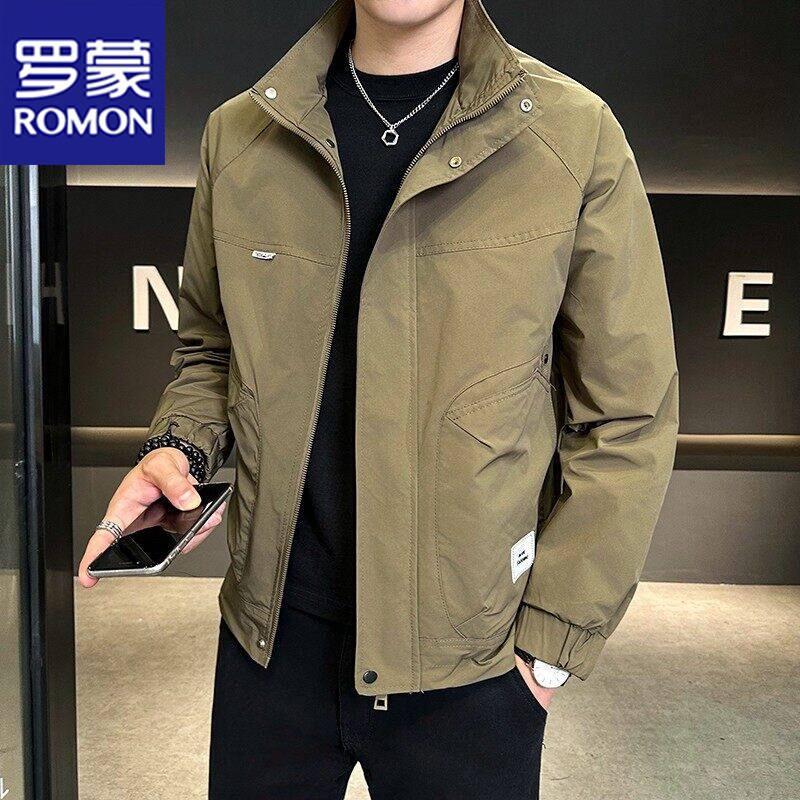 ROMON Men's Outdoor Windproof Stand Collar Jacket