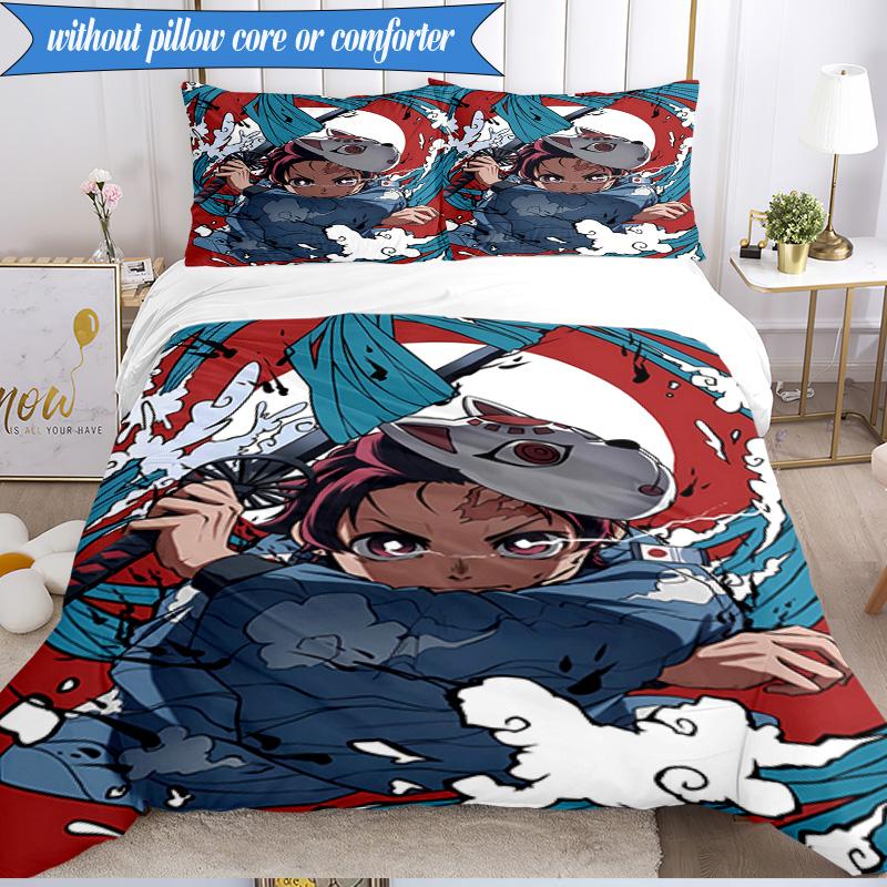 Vibrant Anime Characters 3pcs K-pop Music Group Bedding set,Ideal for Bedroom, Dormitory,Including Duvet Cover And 2pcs Pillowcases,Fan Gifts