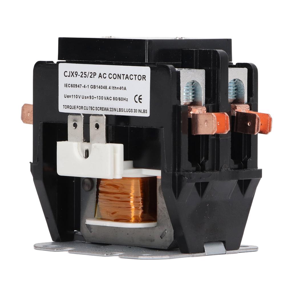 AC Contactor 25A Silver Alloy Contact Flame Retardant Air Conditioner HVAC Condenser Compressor Contactor 110V