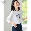 Chushen Women's Letter Print Long Sleeve T-Shirt