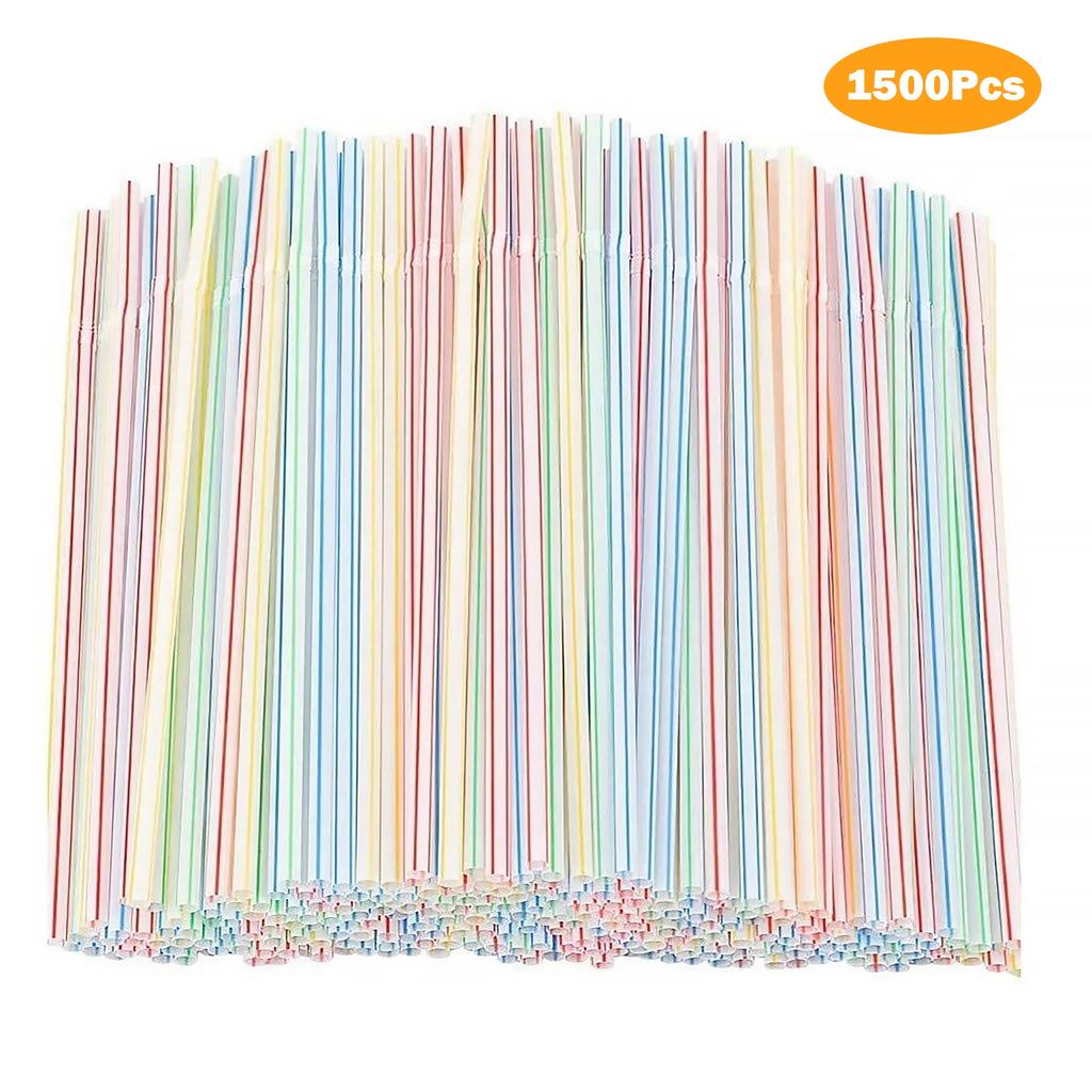 100-1500PCS Drinking Straws Colorful rietjes Flexible Plastic Straws Drinking Plastique Straws Home Wedding Party Supplies Straw