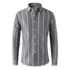 Men's Casual Slim Shirt Striped Long Sleeve Shirt Loose Large Size Shirt
