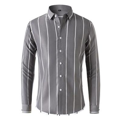 Camicie da uomo Nuova camicia a righe Camicie da uomo casual business slim a maniche lunghe di tendenza