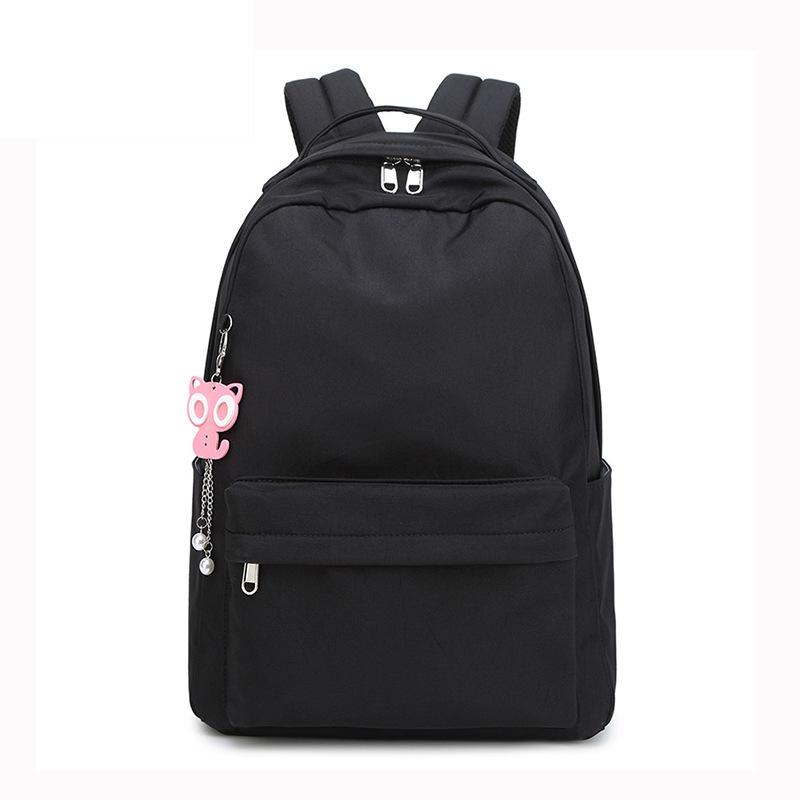 Schoolbag Female Campus Solid Color Backpack Fashion Junior High School Students Large Capacity Backpack