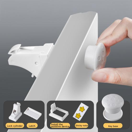 Child Safety Magnetic Drawer No Drilling Easy Installation Invisible Design Secure Drawer Lock Invisible Baby Proofing Lock