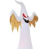 Halloween LED Inflatable White Ghost 2.4m Scary Decor with Color Lights and Flashing Flame