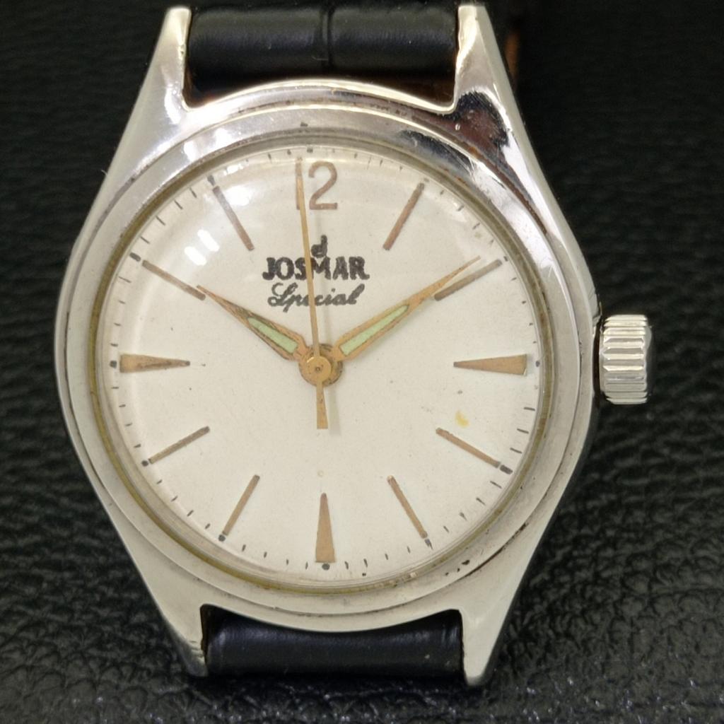 USED JOSMAR HAND-WINDING SWISS MENS WHITE COLOR DIAL WATCH a432783-2