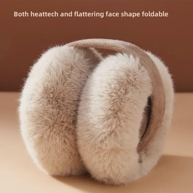 Women's Winter White Plush Windproof Ear Muffs - Warm, Cold-Proof, Velvet-Lined, Anti-Freeze.