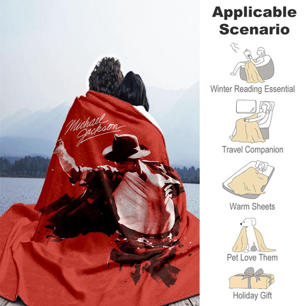 1pc Michael Jackson Outdoor Blanket Lightweight Flannel, Soft & Warm, All-Season Use for Sofa, Outdoor, Camping, Living Room018